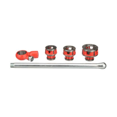 RIDGID 36345 00-R Exposed Ratchet Threader Set, Ratcheting Pipe Threading Set of 1/2-Inch to 1-Inch NPT Pipe Threading Dies and Manual Ratcheting Pipe Threader
