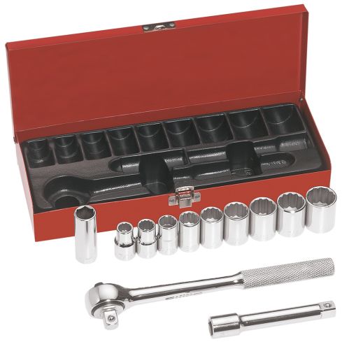 Klein Tools 65510 1/2-Inch Drive Socket Wrench Set, 12-Piece