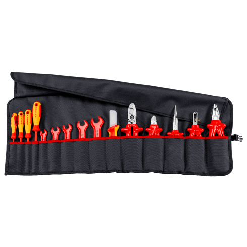KNIPEX 98 99 13,  15 PC TOOL ROLL BAG, 1000V INSULATED