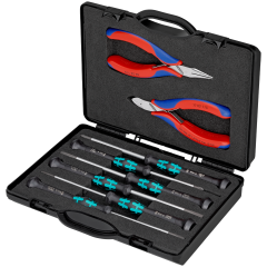 KNIPEX 00 20 18,  8 PC ESD TOOL SET IN CASE WITH FOAM