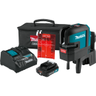 MAKITA SK106DNAX 12V MAX CXT® SELF-LEVELING CROSS-LINE/4-POINT RED BEAM LASER KIT, BAG, WITH ONE BATTERY (2.0AH)